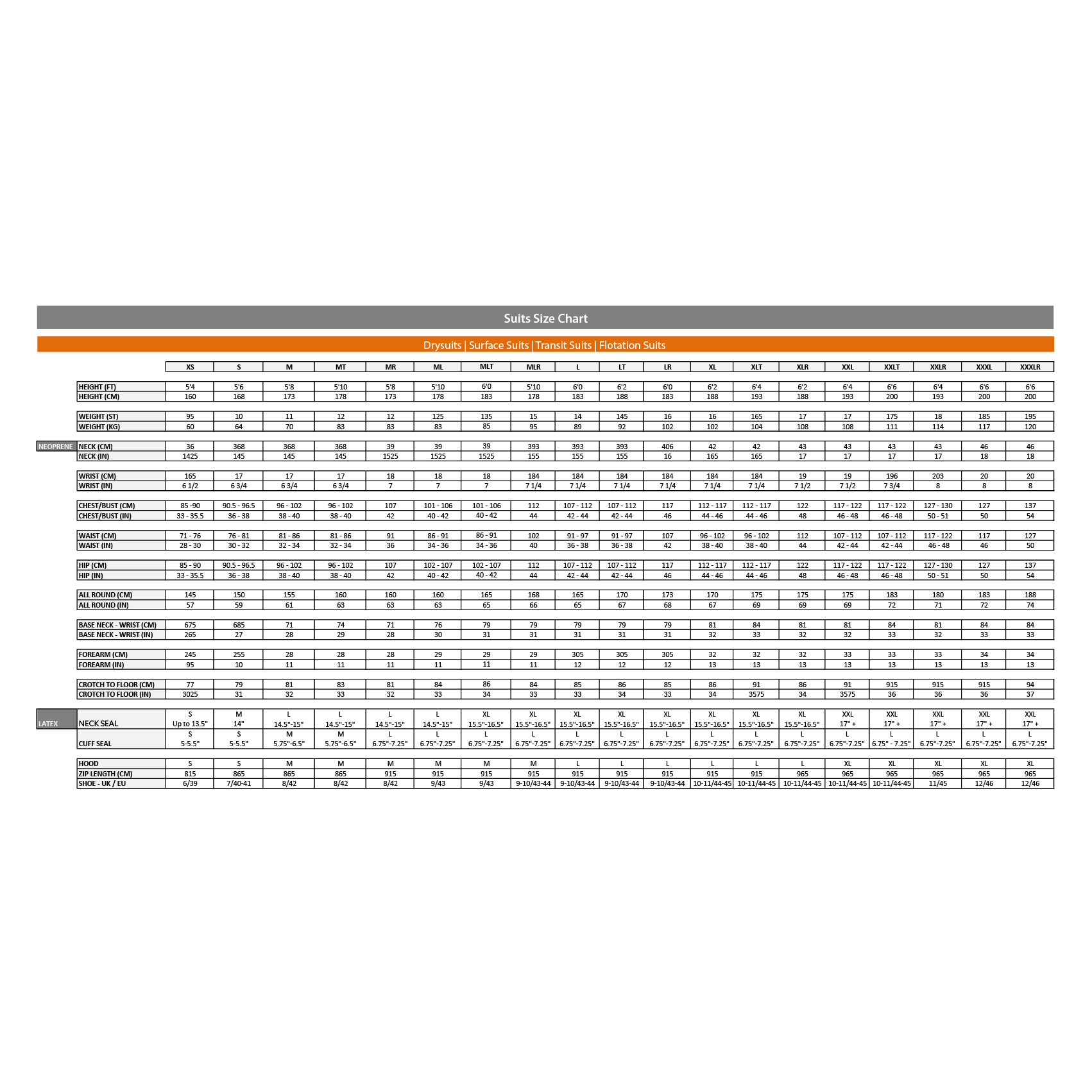 Size Chart
