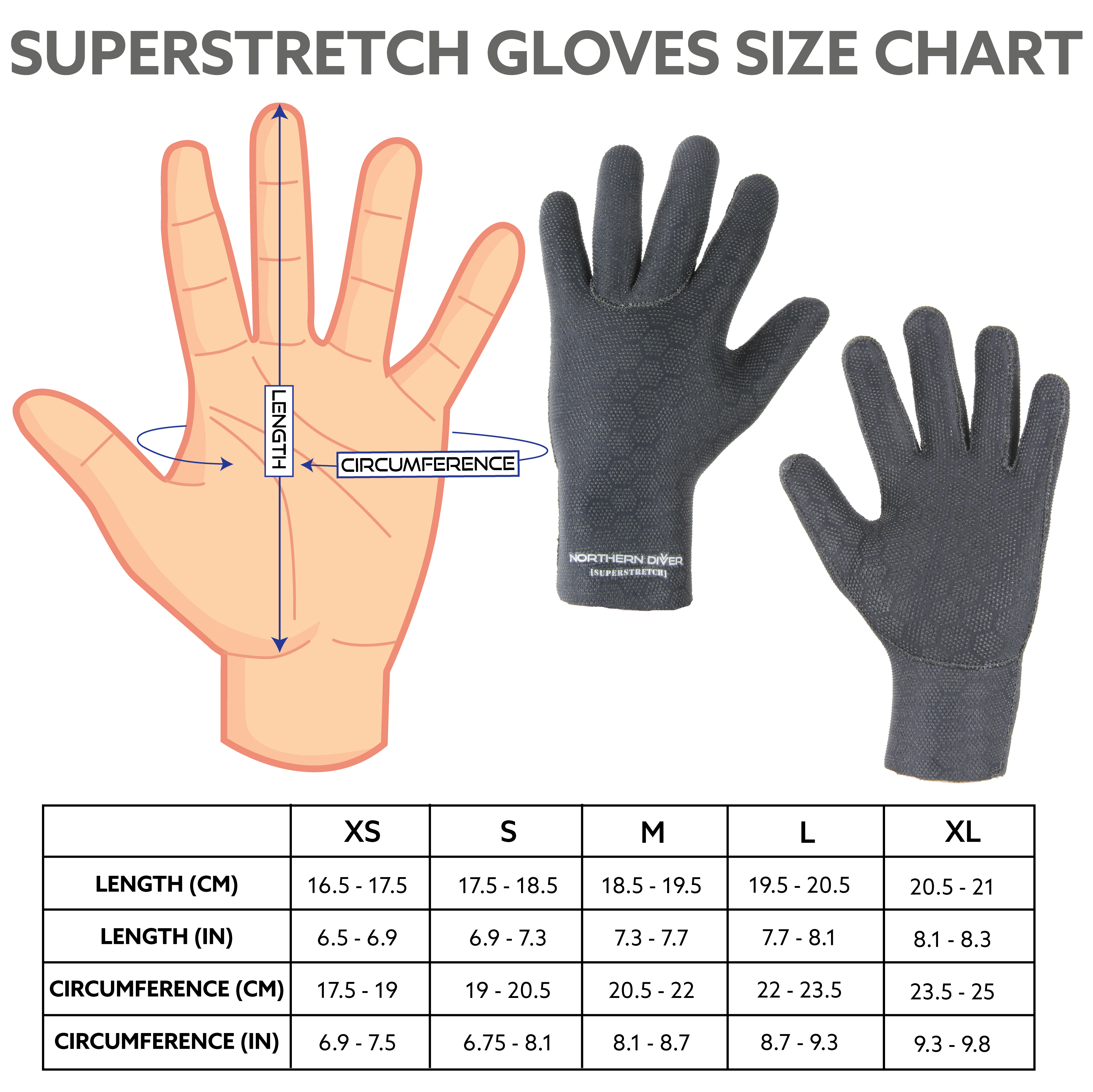 superstretch gloves size chart