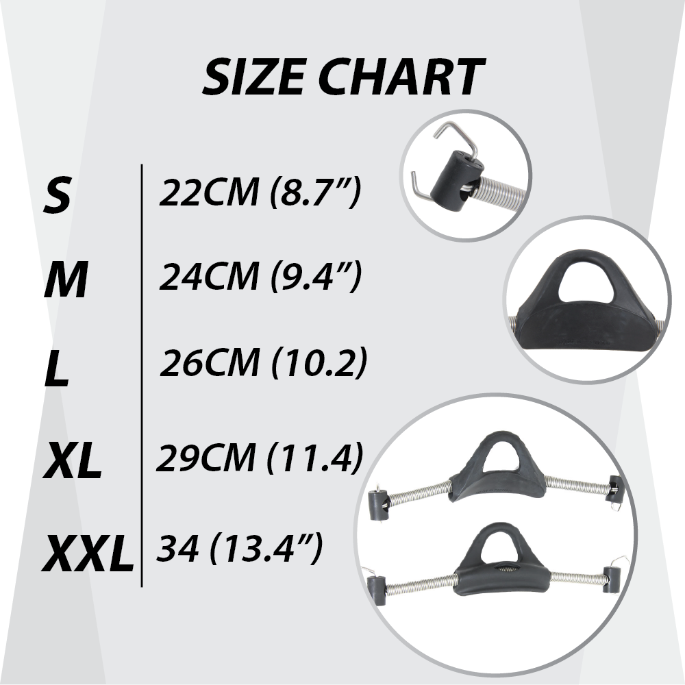 Steel Fin Strap | Sizing Chart